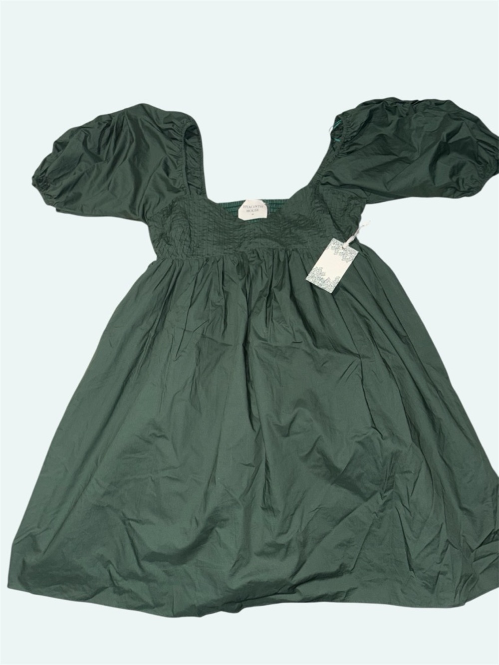 Tuckernuck Hyacinth House Emerald Puff Sleeve Sasha Mini Dress Size S MSRP $178 - Picture 4 of 6